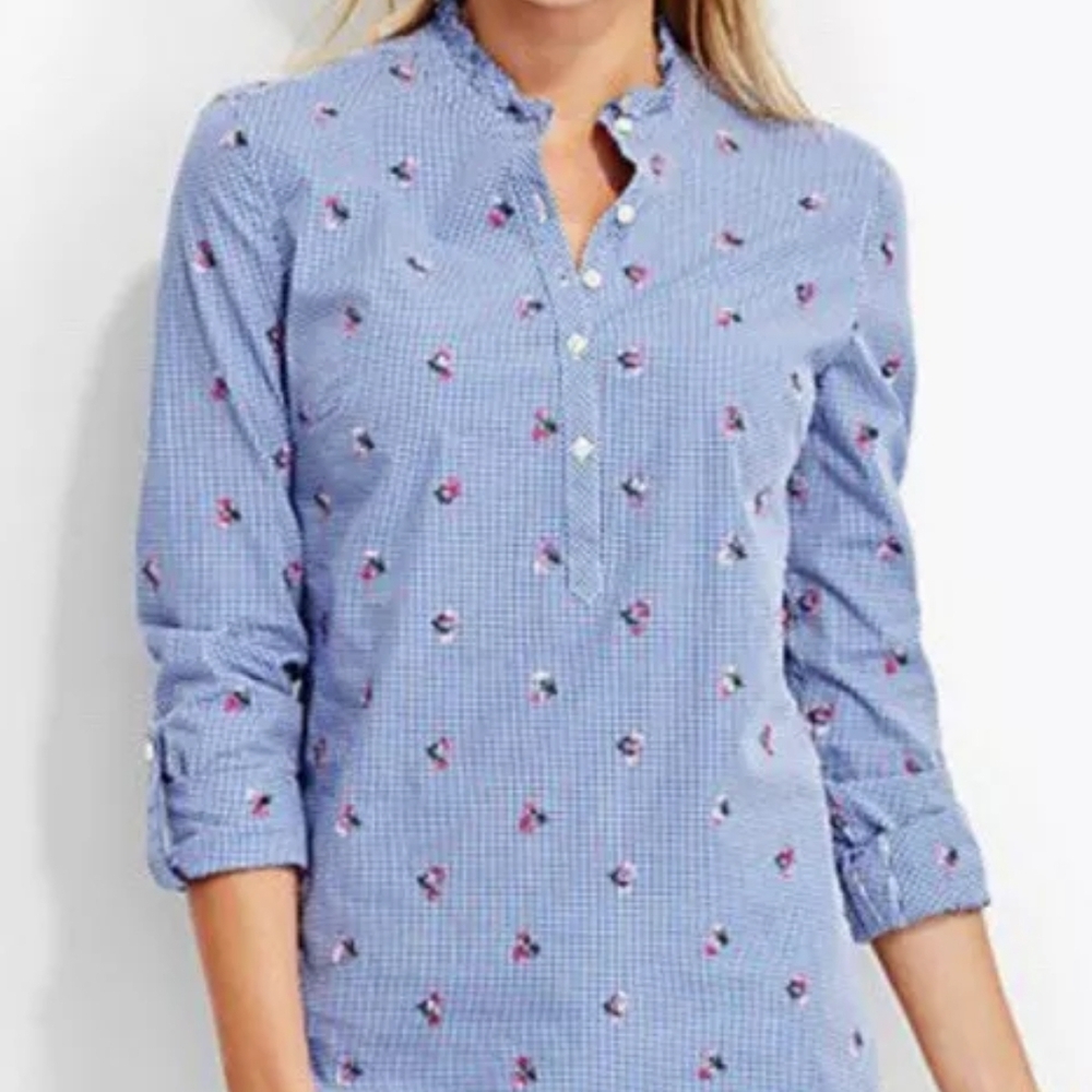 Floral Blue Women's Top